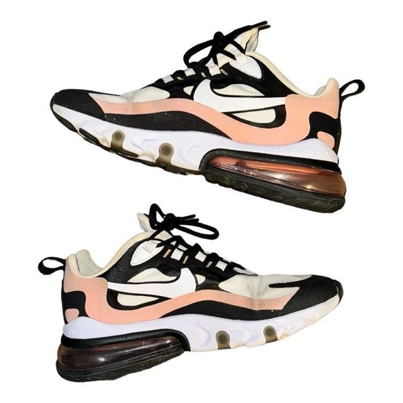 Nike Air Max 270 React Womens Size 8 Running Shoes Coral Pink Black AT6174-005 - Picture 2 of 14